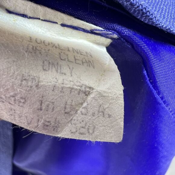 Vintage Brooks Brothers Blue Dress Linen Made In USA Sz 8 50s 60s Pearl Buttons - Picture 9 of 14